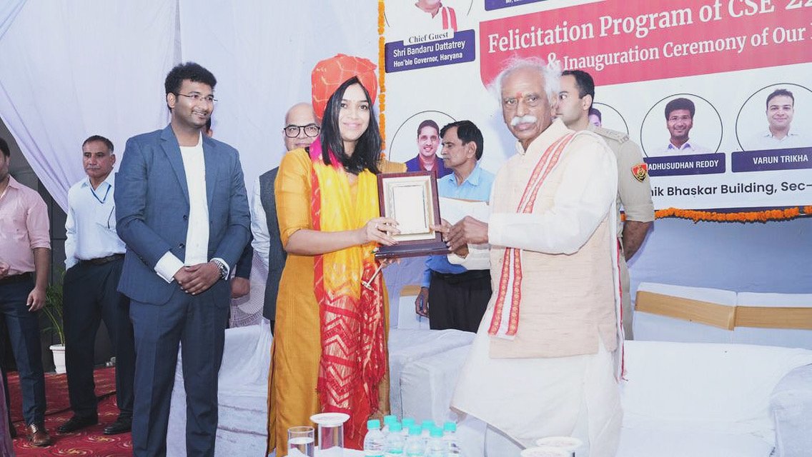 Felicitation by Haryana Governor